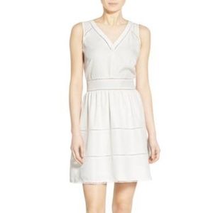 Chelsea28 White Open Stich Fit & Flare Dress, 2